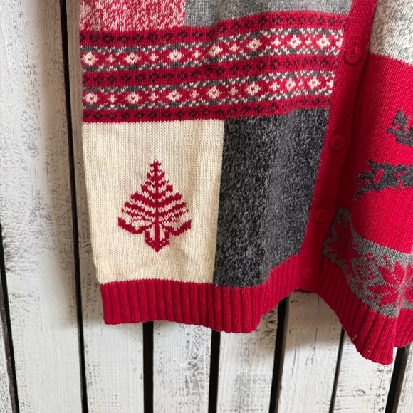 VTG Cherokee Holiday Cardigan Sweater Ugly Christmas Mohair/Cotton Blend Size 1X - Picture 7 of 12